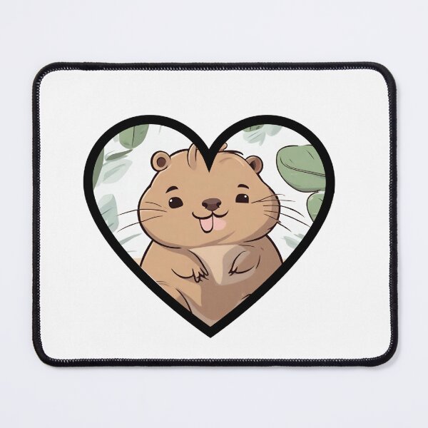 Item preview, Heart Capybara, I Love Capybara, Smiling Cute Capybara Illustration, Lovely Wild Animals designed and sold by tulipdesign.