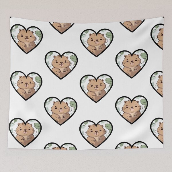 Item preview, Heart Capybara, I Love Capybara, Smiling Cute Capybara Illustration, Lovely Wild Animals designed and sold by tulipdesign.