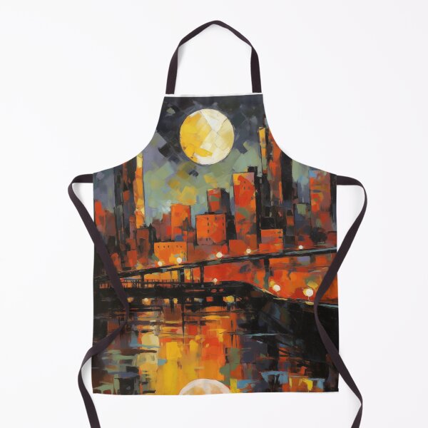 Item preview, Moonlit Metropolis: Abstract Nightscape designed and sold by Moisky Art.