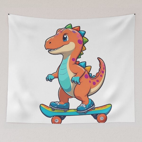 Item preview, T-rex dinosaur with skateboard designed and sold by wplamkung.