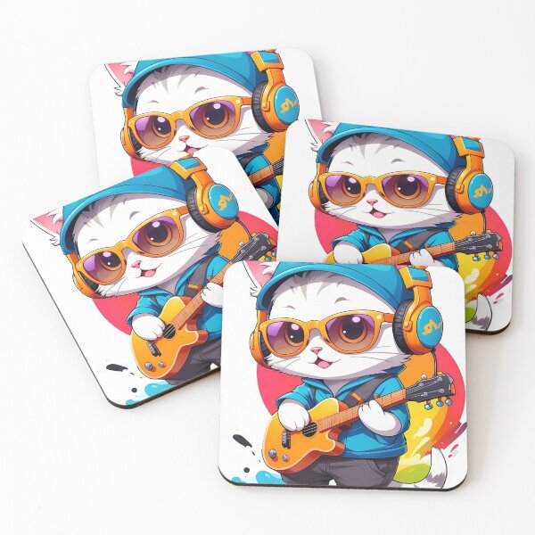 Item preview, cat playing Guitar designed and sold by wplamkung.