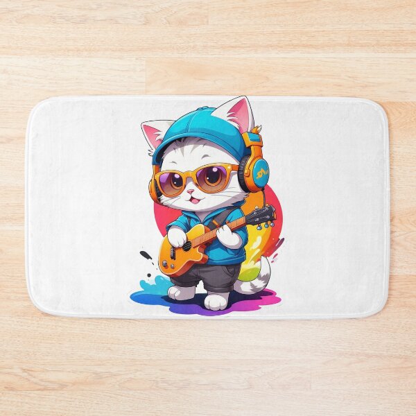 Item preview, cat playing Guitar designed and sold by wplamkung.