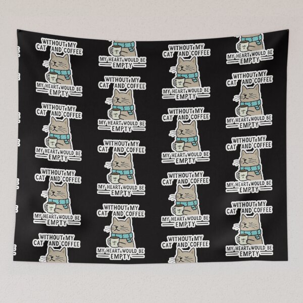 Item preview, without my cat and coffee my heart would be empty  designed and sold by Ratatatts.