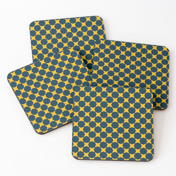 Item preview, Navy Blue Yellow Star Octagon Honeycomb Regal Luxe Art Deco Luxury Royal Crest Pattern designed and sold by PenguinForests.