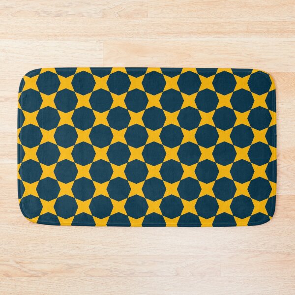 Item preview, Navy Blue Yellow Star Octagon Honeycomb Regal Luxe Art Deco Luxury Royal Crest Pattern designed and sold by PenguinForests.