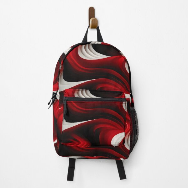 Item preview, Elegant Flow: Crimson and Ivory Waves on Black designed and sold by unimuse.