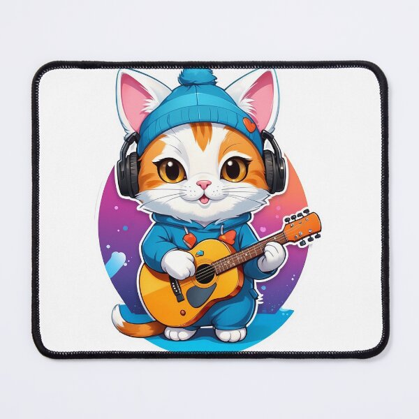 Item preview, cat playing Guitar designed and sold by wplamkung.