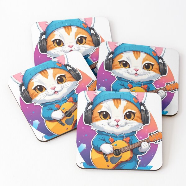 Item preview, cat playing Guitar designed and sold by wplamkung.