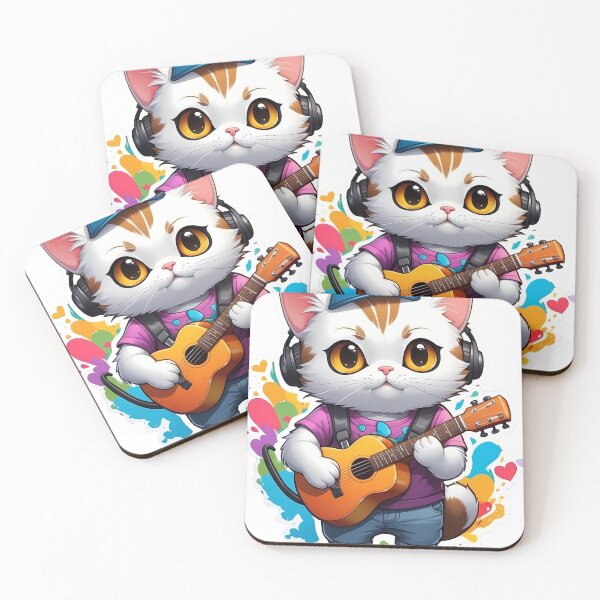 Item preview, cat playing Guitar designed and sold by wplamkung.