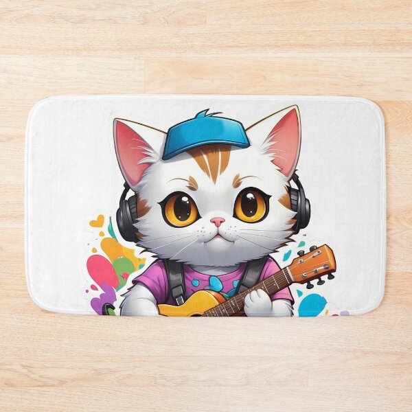Item preview, cat playing Guitar designed and sold by wplamkung.