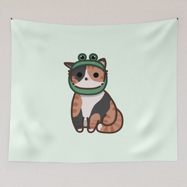 Item preview, Calico cat with forggy hat  designed and sold by Biszkompt.