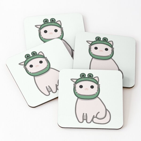 Item preview, White cat with forggy hat  designed and sold by Biszkompt.