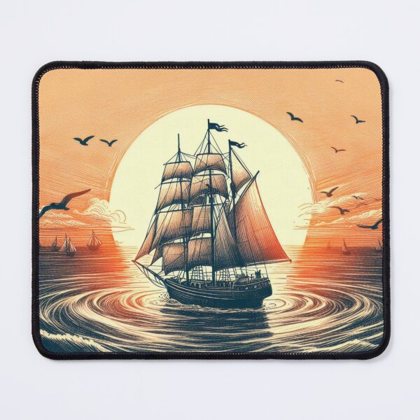 Item preview, Ship Silhouetted Against the Sun designed and sold by Azrora.