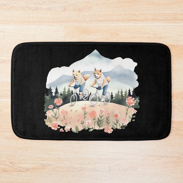 Item preview, Cute barking mountain bikers designed and sold by WallGemsArt.