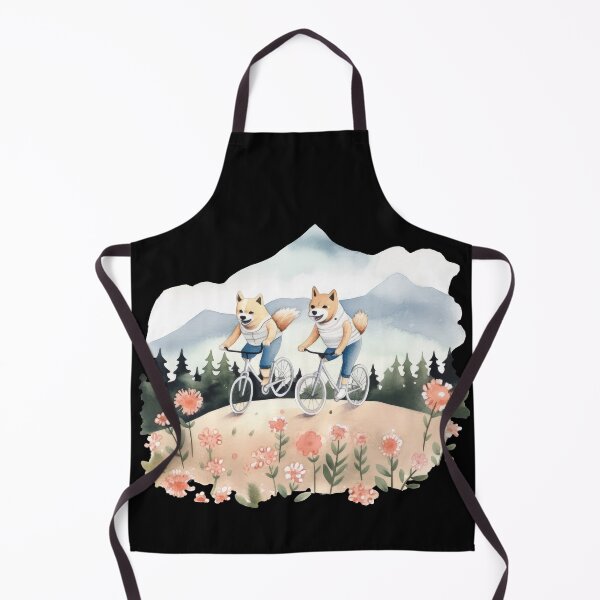 Item preview, Cute barking mountain bikers designed and sold by WallGemsArt.
