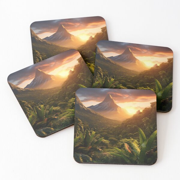 Item preview, Misty jungle at sunset - Landscape photography designed and sold by TheArtistOf2022.