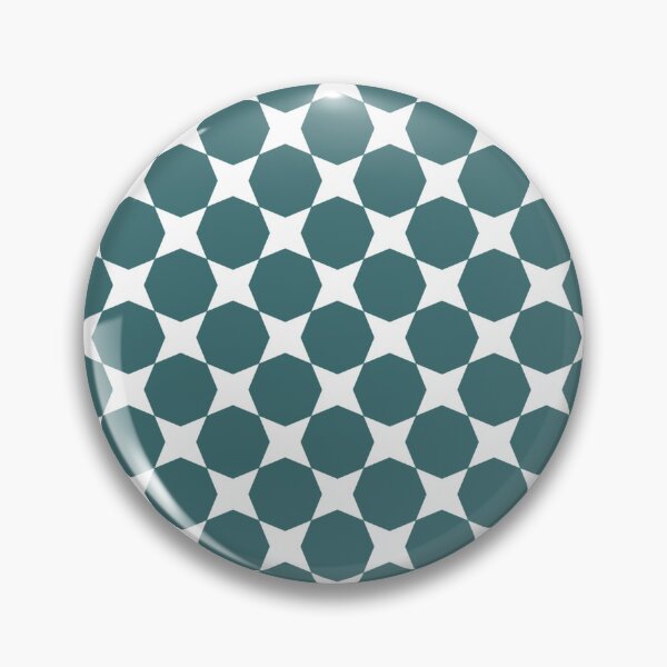 Item preview, Teal White Circle With Corners Star Freshness Oceanic Coral Nautical Costal Pattern designed and sold by PenguinForests.
