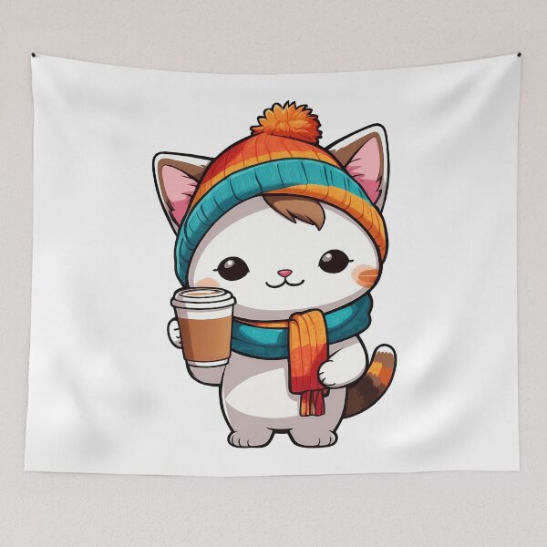 Item preview, Cat drinking coffee designed and sold by wplamkung.