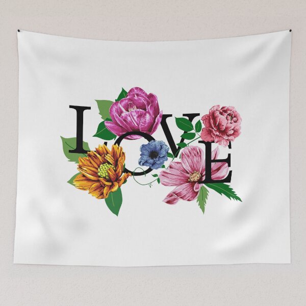 Item preview, Love decorated with floral and leaves designed and sold by Tanatvee.
