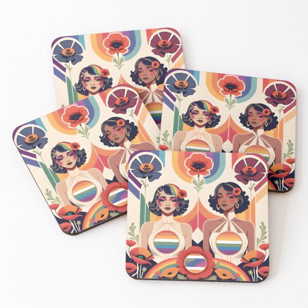 Item preview, Diverse LGBTQ+ Art: Vintage Lesbian Fashion Harmony designed and sold by whimsiqueer.