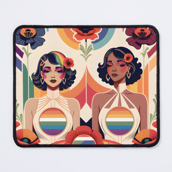 Item preview, Diverse LGBTQ+ Art: Vintage Lesbian Fashion Harmony designed and sold by whimsiqueer.