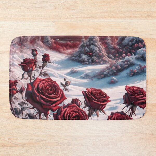 Item preview,  winter panorama with dark red frozen roses.   designed and sold by aipaint.