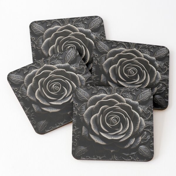 Item preview, Deep Black Floral Elegance designed and sold by Clock-Designer.