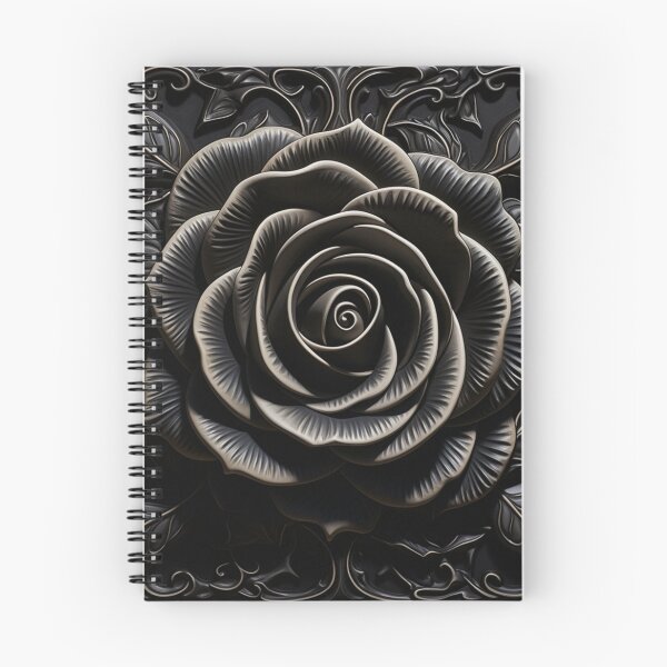 Aperçu de l'œuvre Élégance Florale Noir Profond créée et vendue par Clock-Designer.