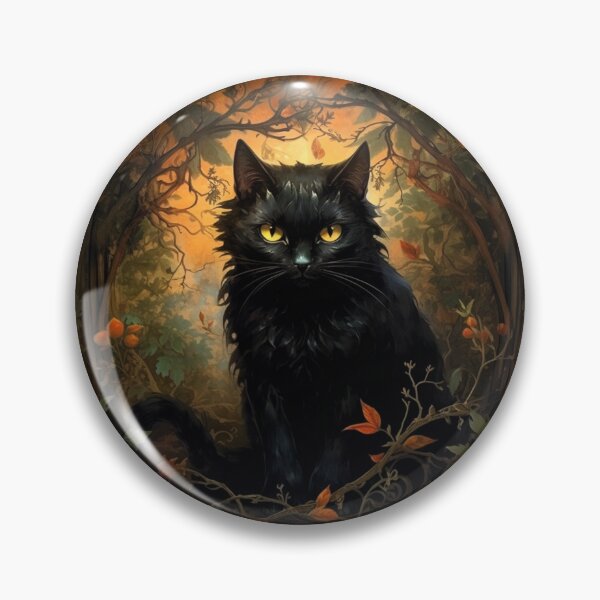 Item preview, Gato Negro Misterio Bosque Encantado designed and sold by Clock-Designer.