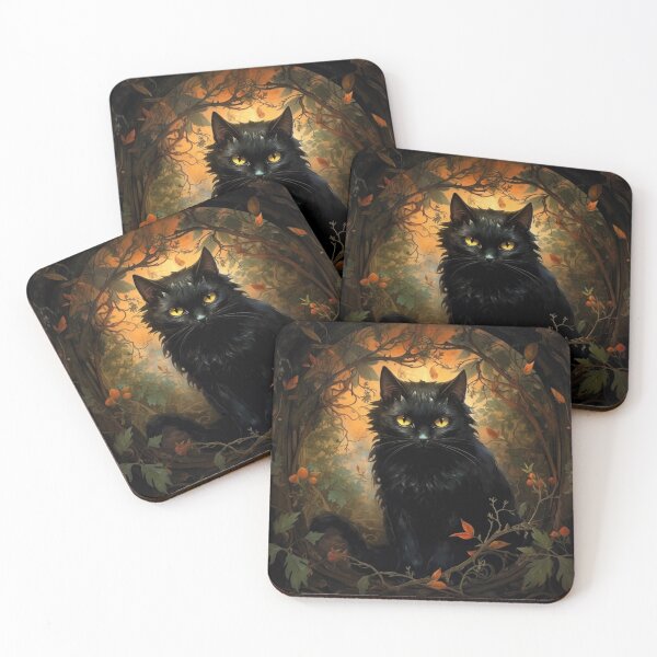 Item preview, Mystery Black Cat Enchanted Forest designed and sold by Clock-Designer.