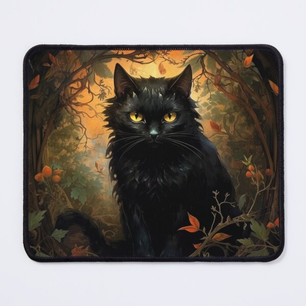 Item preview, Mystery Black Cat Enchanted Forest designed and sold by Clock-Designer.