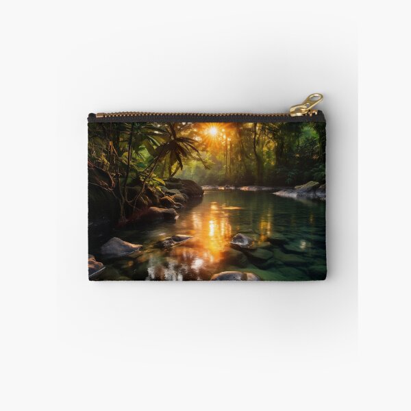 Item preview, Misty forest with river at sunset long exposure - Landscape photography designed and sold by TheArtistOf2022.
