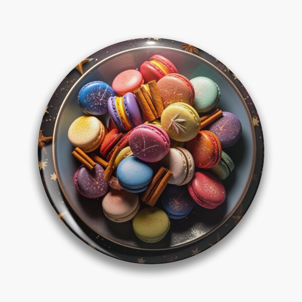 Aperçu de l'œuvre Macarons Scintillants Étoiles Gourmandes créée et vendue par Clock-Designer.