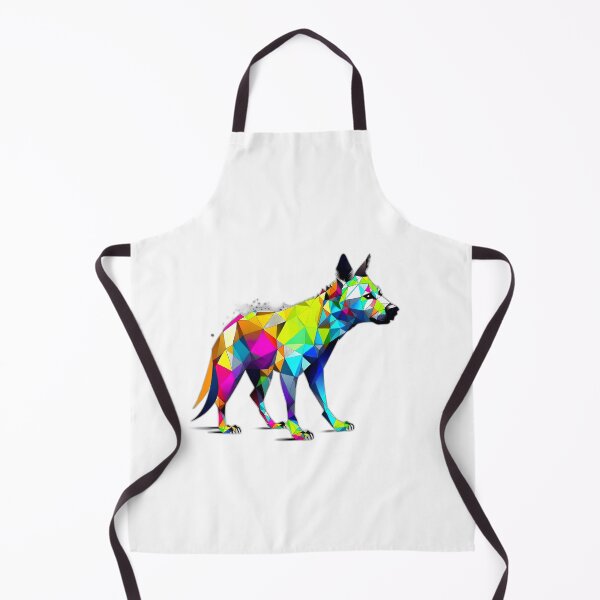 Item preview, Colourful Fearsome Hyena Geometric Shaped Artwork designed and sold by Geonimalia.