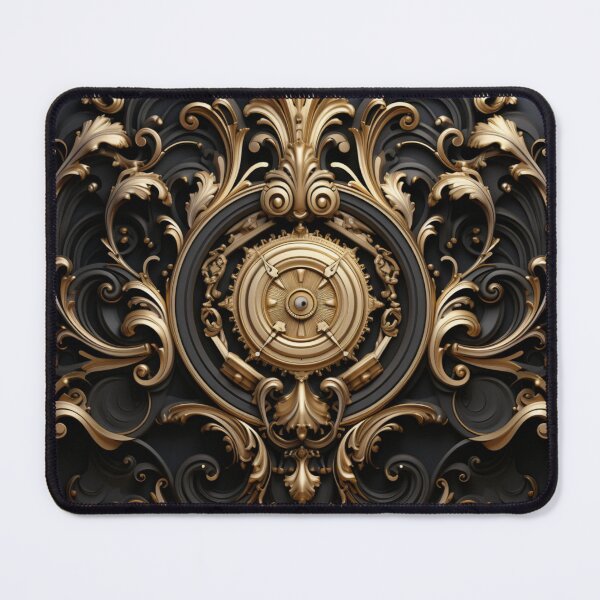 Item preview, Black and Gold Baroque Ornament designed and sold by Clock-Designer.