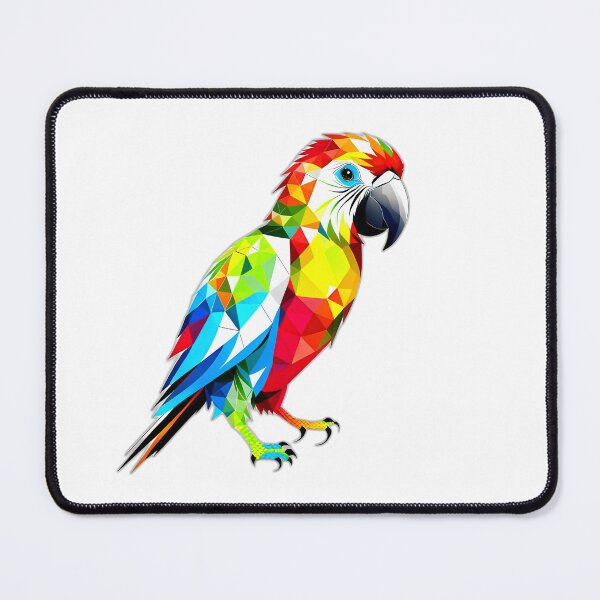 Item preview, Colourful Parrot Scarlet Macaw Geometric Shaped Artwork designed and sold by Geonimalia.