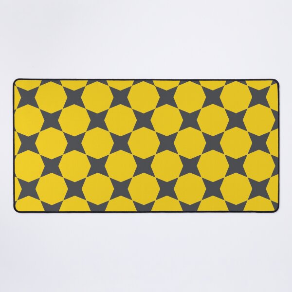 Item preview, Charcoal Mustard Sunflowers Bee Yellow Stars Energetic Honeycomb 70s Retro Pollen Pattern designed and sold by PenguinForests.