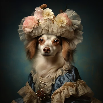 Artwork thumbnail, Dog Rococo Style by whitecat23