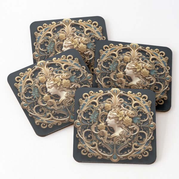 Item preview, Chiseled Rococo Face Blossom designed and sold by Clock-Designer.