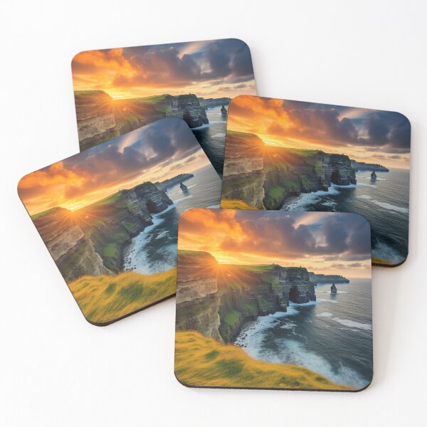 Item preview, Cliffs in Scotland at sunset - Landscape photography designed and sold by TheArtistOf2022.