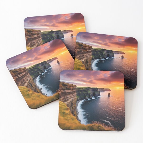 Item preview, Cliffs in Scotland at sunset - Landscape photography designed and sold by TheArtistOf2022.