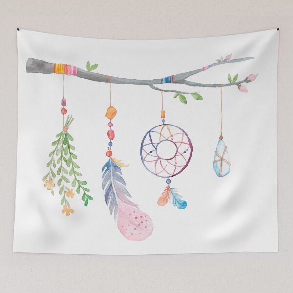 Item preview, Boho Watercolor Feather Tree Branch designed and sold by Alexandra Lewis.