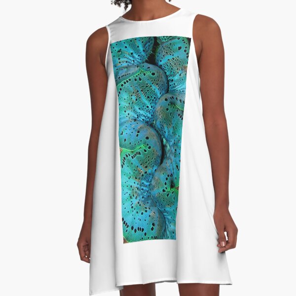 Sinusoidal in Blue A-Line Dress