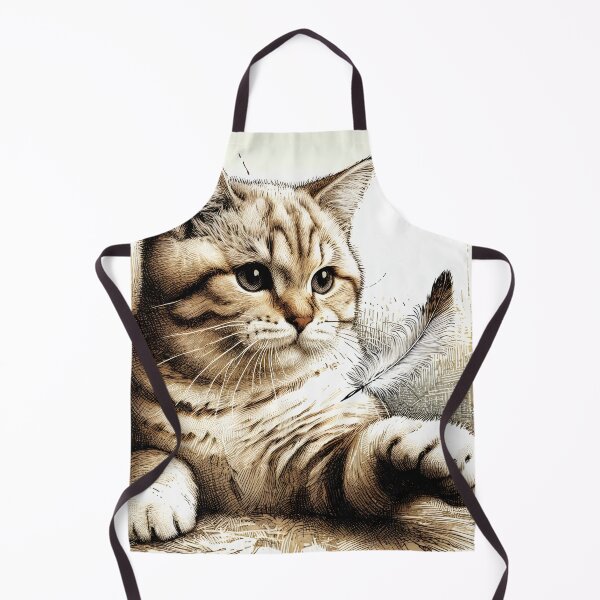 Item preview, Whimsical Kitten with a Gentle Feather designed and sold by PictorialWhimsy.