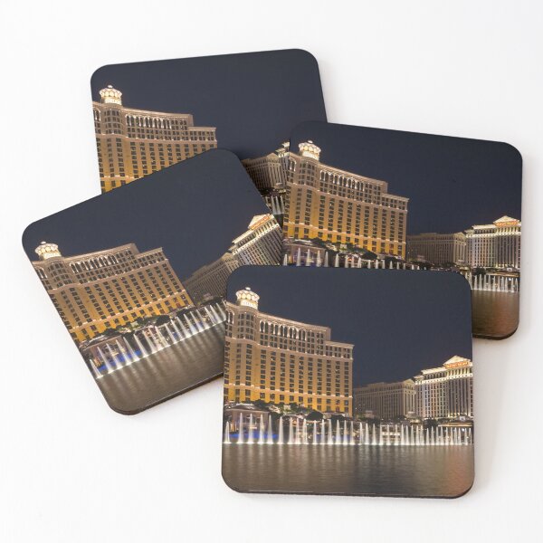 Item preview, Nocturnal Entertainment - Las Vegas Bellagio and Caesars Palace with the Famous Fountains designed and sold by Georgia Mizuleva.