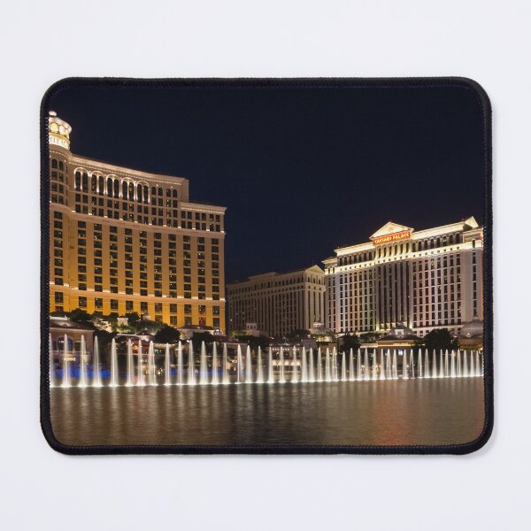 Item preview, Nocturnal Entertainment - Las Vegas Bellagio and Caesars Palace with the Famous Fountains designed and sold by Georgia Mizuleva.