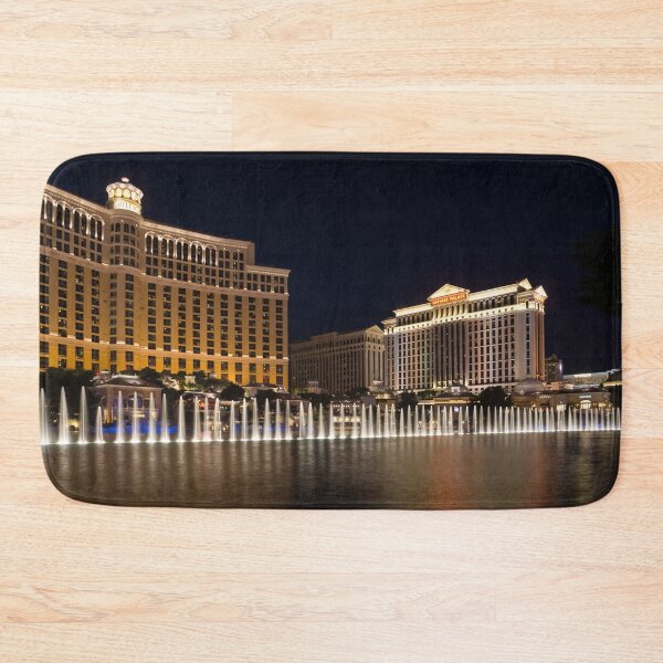 Item preview, Nocturnal Entertainment - Las Vegas Bellagio and Caesars Palace with the Famous Fountains designed and sold by Georgia Mizuleva.