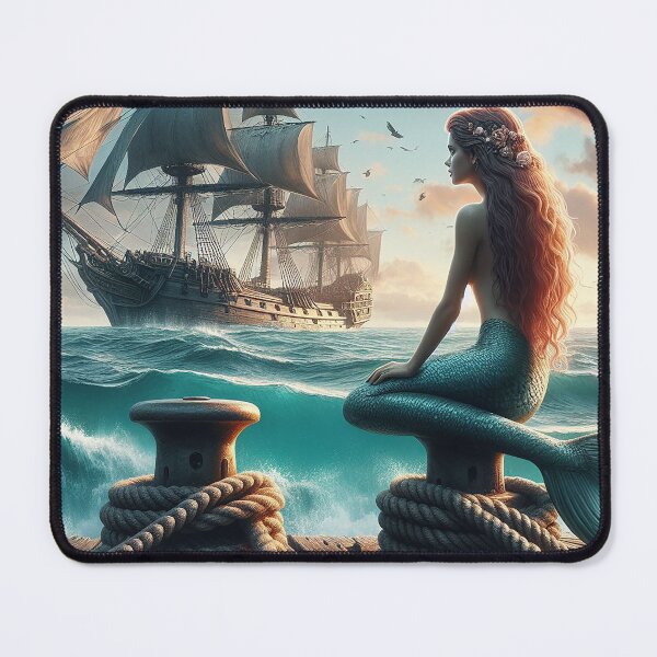 Item preview, The Mermaid Gazing at the Hermione Sailing in the Vast Ocean designed and sold by autrouvetout.