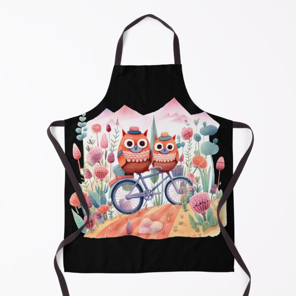 Item preview, Cute owls as abstract mountain bikers designed and sold by WallGemsArt.