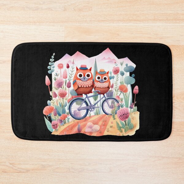 Item preview, Cute owls as abstract mountain bikers designed and sold by WallGemsArt.
